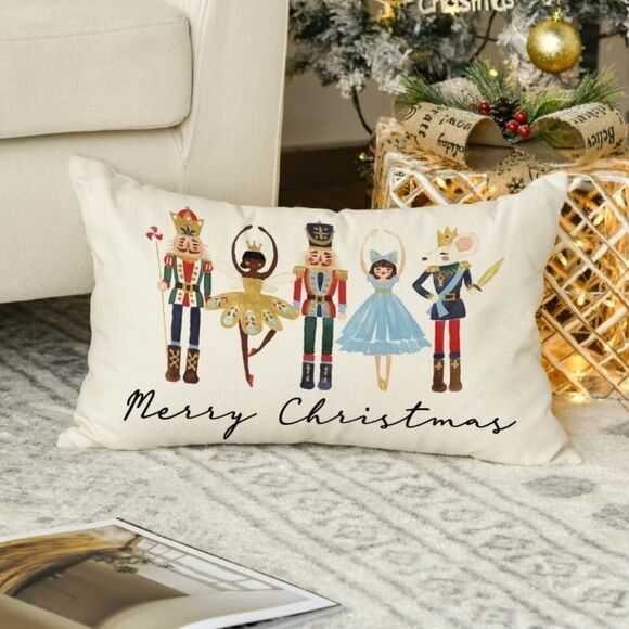 Nutcracker Christmas Pillow Cover - Picture 1 of 6